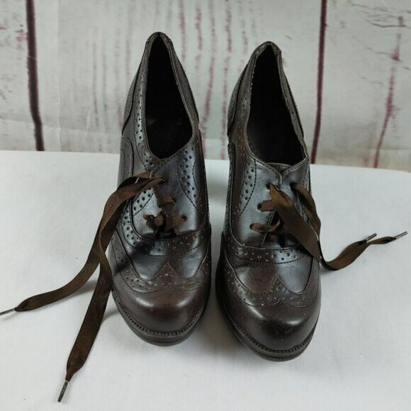 Maurices Shoes - Maurices High Heel Womens Lace Up Brown Shoes Size 7.5M
